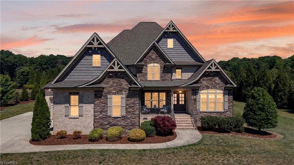 Exterior of 6634 Linville Ridge Dr at twilight