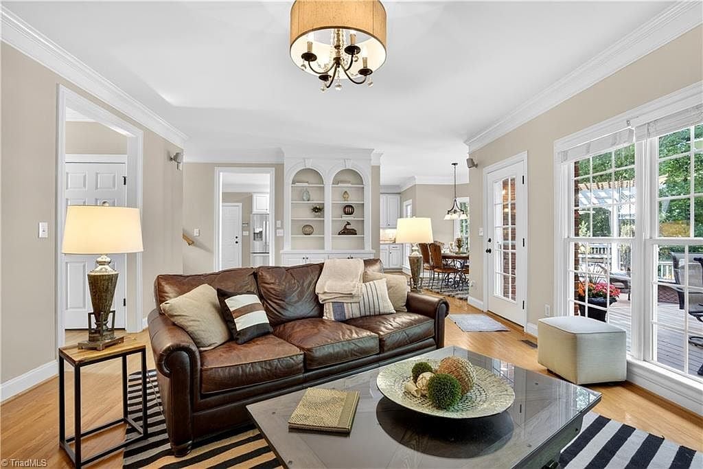 Staged living room at 8508 Rosedale Dr